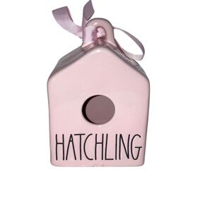 Rae Dunn Pink "HATCHLING" Ceramic Birdhouse Ornament